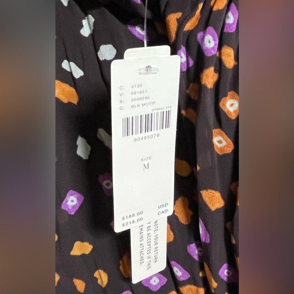 Anthropologie Sleeveless Chiffon Printed Midi Dress with Multicolor Dot Motif - Picture 15 of 15